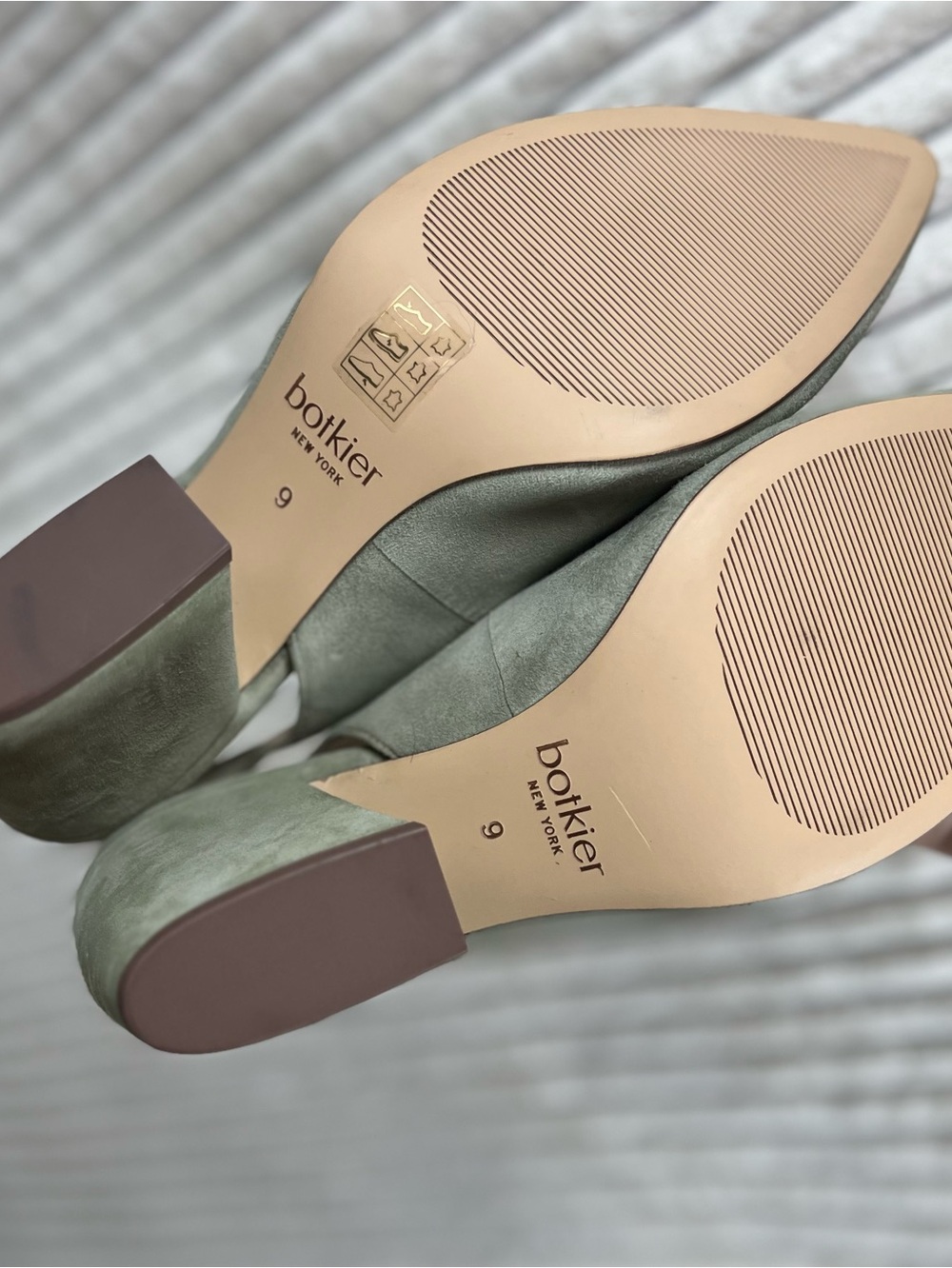 Botkier Shayla Slingback Block Heel Pumps in Sage Green Suede Size 9 - Picture 6 of 11